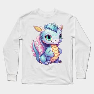 Kawaii Dragon Drawing Long Sleeve T-Shirt